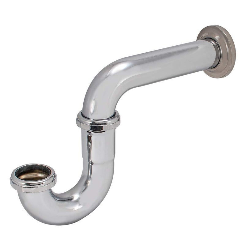 EZ-FLO 1-1/2 Inch P-Trap with Flange, 22-Gauge Brass, Slip Joint Connection, Polished Chrome, 35001 - Image 1
